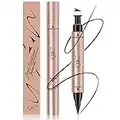 Eyeliner Stamp Liquid, Coloured Liquid Eyeliner with Double Heads, Black Brown Blue Purple Red Waterproof Eyeliner, Long-Lasting Liquid Eye Liners for Women Easy To Use, Dark Brown