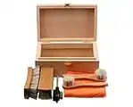 Premium Beech Wood Shoe Valet Box Shoe Care Kit (no polish) by Cathcart Elliot