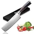 PAUDIN Nakiri Knife - 7" Razor Sharp Meat Cleaver and Vegetable Kitchen Knife, High Carbon Stainless Steel, Multipurpose Asian Chef Knife for Home and Kitchen with Ergonomic Handle