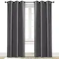 NICETOWN Gray Curtain Blackout Drape Panel 3 Pass Microfiber Noise Reducing Thermal Insulated Window Drapery with Grommet (Single Panel, 42 x 84 inch, Grey)