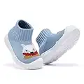 MORENDL Baby Booties Infant First Walking Shoes Non-Slip Mesh Breathable Sneakers Lightweight Cozy Slip On Shoes for Toddler Boys Girls Fox 15-18 Months