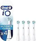 Oral-B iO Ultimate Clean Recambios Cepillo de Dientes Eléctrico, Pack de 4 Cabezales, Blanco - Originales, (Tamaño Buzón)