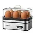 Evoloop Rapid Egg Cooker Electric 6 Eggs Capacity, Soft, Medium, Hard Boiled, Poacher, Omelet Maker Egg Poacher With Auto Shut-Off, BPA Free