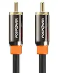 Digital Audio Coaxial Cable (1.8M/6FT), FosPower [24K Gold Plated] Single Coaxial Phono Cable for S/PDIF Digital Audio, Composite Video Cable, Home Theater, HDTV, Subwoofer, Hi-Fi Systems