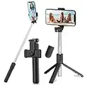 Perche Selfie Trépied Selfie Stick,3en1 Perche Selfie Bluetooth Selfie Stick Trépied Bâton Selfie Bluetooth Extensible Télescopique Monopode Réglable avec Télécommande Amovible&Support Stable