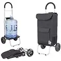 dbest Products Cooler Trolley Dolly, Black Insulated Cooler Bag Folding Collapsible Rolling Shopping Grocery Tailgating BBQ Beer Ice Cart