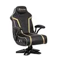 X Rocker Trident 2.1 Bluetooth Pedestal Chair - Immersive Audio with Speakers & Subwoofer - Ergonomic Design for Hours of Comfortable Entertainment - Adjustable Chair Base - Black/Gold