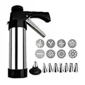 Cookie Press Gun Stainless Steel Cookie Maker Machine for Baking,Cake Decorating Tools,Includes 16 Kits, Reusable, Used for DIY Various Baking and Decoration of Cookies