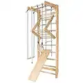 Giantex Espalier Suédois en Bois, Espalier Gym Équipements de Sport avec Poignées Réglables,Echelle Musculation avec Barres,pour Adultes & Enfants