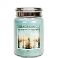 Village Candle Rain 26 oz Large Glass Jar Scented Candle, 21.25 Net oz Vela, Azul, 737