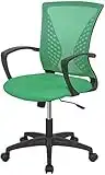 Home Office Chair Ergonomic Chair Mid Back PC Swivel Lumbar Support Adjustable Desk Task Computer Comfortable Mesh Chair with Armrest (Green)