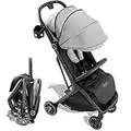 Aura Stroller by Venture, Ultra Compact Lightweight Travel Stroller Fully Reclining Baby to Toddler Pushchair – Grey/Black 0-36m