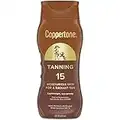 Coppertone Tanning Sunscreen Lotion, Water Resistant Body Sunscreen SPF 15, Broad Spectrum SPF 15 Sunscreen, 8 Fl Oz Bottle