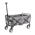 FASports Faltbarer Bollerwagen Faltwagen Outdoor Handwagen Transportwagen mit Feststellbremse, 75 x 47 x 87 cm