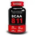 BANDINI® BCAA 8.1.1 150 comprimés - BCAA 811 Acides aminés à chaîne ramifiée, Leucine, Isoleucine, Valine avec vitamines B1 et B6 - Supplément pré et post-entraînement - 100% Vegan