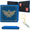 BAYINBROOK Étui de Rangement pour Jeux pour Nintendo Switch, Portable Étui à Cartes de Jeu Switch Porte-Cartes, Grande Capacité de 12 Emplacements, Bonus Skyward Sword Porte-clés (Blue Zelda)