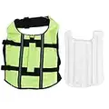 Jeanoko Giubbotto di Salvataggio per Animali Domestici Verde Fluorescente Gonfiabile Pieghevole per Cani Outdoor Comodo Costume da Bagno di Sicurezza Abbigliamento S/M/L (Opzionale)(L)