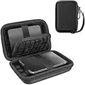 Procase Estuche Universal para 2 Discos Duros Externos 2,5", Funda de Viaje Antigolpes para Toshiba Canvio Basics/WD Elements/My Passport/Seagate Expansion/Backup Plus, SSD 2,5" 1TB 2T 4T -Negro