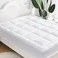 YUGYVOB Mattress Topper King, Pillow Top Cooling Mattress Pad with 8"-20" Deep Pocket, 600GSM Thick Bed Topper Mattress Cover Protector, Quilted Down Alternative Fill, 78 * 80 Inch