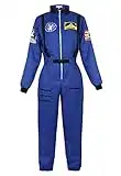 Women's Astronaut Costume Adult Space Flight Suit Astronaut Jumpsuit Dress up Halloween Costumes