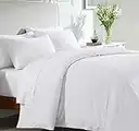 California Design Den White Duvet Cover King - 400 Thread Count 100% Cotton, 3 Piece Sateen Weave Bedding Set, Soft Luxury Comforter Cover and Two Pillow Shams, with Button Closure and Corner Ties