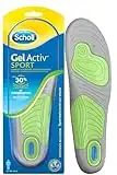 Scholl Solette Gel Activ Sport, Solette Sportive per Scarpe da Uomo con Tecnologia Antiodore e Azione Ammortizzante, Taglia 40-46.5 EU, Confezione da 1 Paio