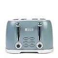 Haden Brighton Grey Toaster 4 Slice - Electric Stainless Steel Toaster - Reheat and Defrost Functions - 6 Variable Browning Controls - Self Centering Function