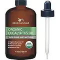 Organic Eucalyptus Essential Oil - Huge 4 FL OZ - 100% Pure & Natural – Premium Natural Oil with Glass Dropper (Eucalyptus Oil)