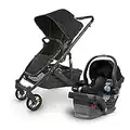 UPPAbaby Cruz V2 Stroller - Jake (Black/Carbon/Black Leather) + Mesa Infant Car Seat - Jake (Black)