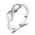 JewelryPalace Zircone Cubique Infini Bague Femme Argent 925 Plaqué Or, Bague de Fiançailles Femme, Bagues Anniversaire Mariage Promise Alliance, Bijoux femme