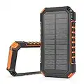 Cargador Solar 26800mAh, Riapow Power Bank Solar con 60 Leds Brillantes y 3 Salidas USB, Cargador de Teléfono Solar con Carga Rápida Batería Externa para Phone Camping y Exteriores