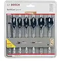 Bosch Professional Coffret de 7x Mèches plates SelfCut Speed (Bois, avec Rallonge, 1/4" Hex, Ø 16-32 mm, Accessoire Perceuse à percussion)