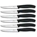 Victorinox Swiss Classic, da 6 pezzi Set di coltelli da bistecca seghettati, lavabili in lavabile, in acciaio inossidabile, colore nero