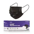 30 Pack of KEGIS Disposable Face Mask (50PCS) Elastic ear loop with adjustable nose bride. Ship from Canada (Black)