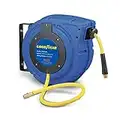 Goodyear Air Compressor Hose Reel Enclosed Retractable 3/8 in. x 50 ft. Hybrid Polymer Hose, Max. 300PSI