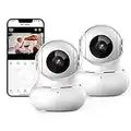 Little elf Indoor Security Camera, Pet Camera with App, Indoor WiFi Camera for Baby/Dog, Home Security Camera Wireless for Baby Monitor, 360° Pan & Tilt Camera for Motion Tracking, Work with Alexa-2 Pack