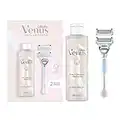 Gillette Venus Women's Razor + 2 Blade Refills + 2in1 Shave Gel and Cleanser 190ml Bundle, Specifically Designed for Pubic Hair & Skin with A PH Balance