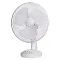 Russell Hobbs 12" Inch, Lightweight, Portable Desk Fan, 3 Speeds, Wide-Angled Oscillation, Powerful Airflow, Quiet Operation, Perfect for Bedroom or Office, White - RHPDF1221