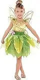 Costumes USA Classic Tinker Bell Halloween Costume for Girls, Peter Pan, Small (4-6), Includes Dress and Wings