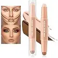 NewBang 2 Colors Double Head Contour Stick Concealer Contour Pen 2in1 Highlighter Bronzer Contouring Stick Double End Waterproof Body Face Brighten Facial Shade Makeup Pencil Pen#3