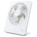 Zuvas Desk Fan Battery Operated , Rechargeable 180°Tilt Folding Personal Ultra Quiet Small Portable Fan 3 Speed Adjustable Strong Wind USB Fan For Office Bedroom Home Desktop Camping (White)