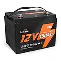 LiTime 12V 100Ah Smart LiFePO4 Batterie, 100A Smart BMS avec Coupure pour Basse température,Batterie au Lithium à Cycle Profond avec 4000-15000 Cycles,Batterie de Remplacement idéale for RV Solar