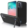 Gladgogo Battery Case for Galaxy Note 10, [5000mAh] Charger Case for Samsung Galaxy Note 10 with Kickstand, Charging Case Rechargeable Extended Battery Backup Power Bank (6.3 inch) - Black