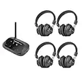 Avantree Quartet Lot de 4 Casques sans Fil Multiples, Superbe Son HD, Jusqu'à 100, Paquet fête Disco Silencieuse, 2 Modes d'égalisation, Système d'écoute Assistée l'école cinéma Plein air l'église TV