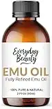 Pure Australian Emu Oil - All Natural 6X Refined for Face, Skin and Hair - Highly Effective Hydration for Sensitive Skin and Hair Growth - Perfect for Scars and Blemishes - 2oz