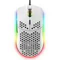 Hoopond ZIYOULANG Mouse da gioco cablato, mouse a nido d'ape leggero 69G con 6400 DPI, mouse da gioco USB programmabile a 6 pulsanti, per giocatori PC e utenti Xbox e PS4(bianco)