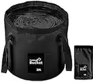 MEKEET 20L Folding Bucket, Portable Collapsible Water Bucket, Portable Camping Water Containers,Multifunctional Folding Bucket For Camping, Plumbing Work, Fishing, Car Washing, Gardening(Black)