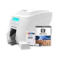 Magicard 300 Dual Sided ID Card Printer & Supplies Bundle Badge Maker Machine (3300-0021)