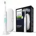 Philips Sonicare ProtectiveClean 5100 elektrische Zahnbürste HX6857/28 – Schallzahnbürste mit 3 Putzprogrammen, Andruckkontrolle, Timer & Reise-Etui – Weiß