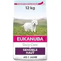 Eukanuba Daily Care Sensitive Skin Hundefutter - Trockenfutter für Hunde mit sensibler Haut, Hyoallergenes Futter mit Fisch, 12 kg